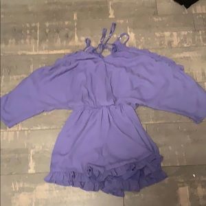 Purple off the shoulder romper